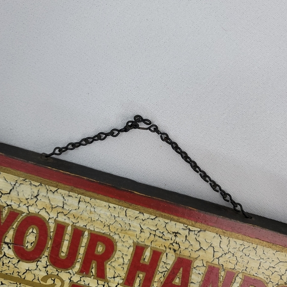 Vtg Wooden Sign KEEP YOUR HANDS OFF THE WAITRESS - George Nathan Associates - Picture 7 of 15